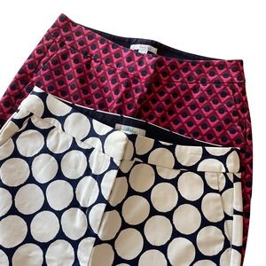 Boden Richmond Dress Pants Bundle Women's 8R Fuchsia Navy White Slacks Trousers